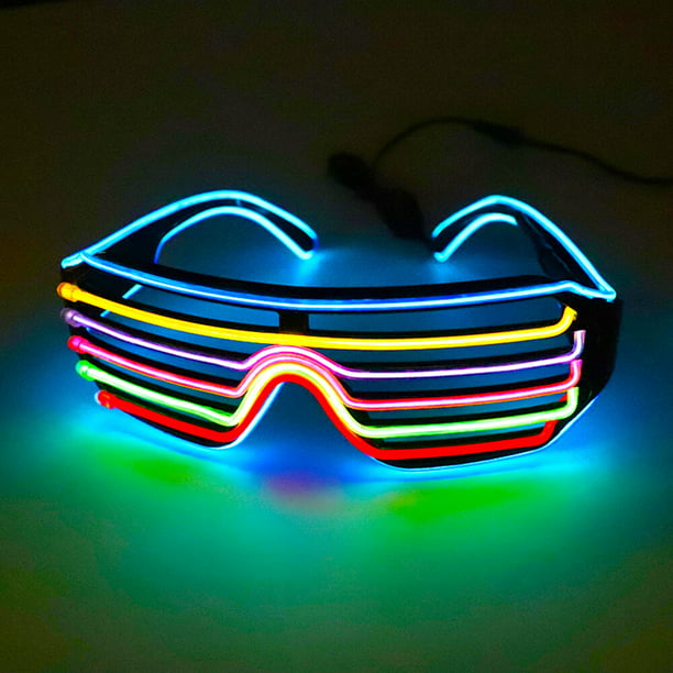 leyfeng Gafas LED 3 colores Opcional Light Up El Wire Neon Rave Gafas  Twinkle Glowing Party Club leyfeng