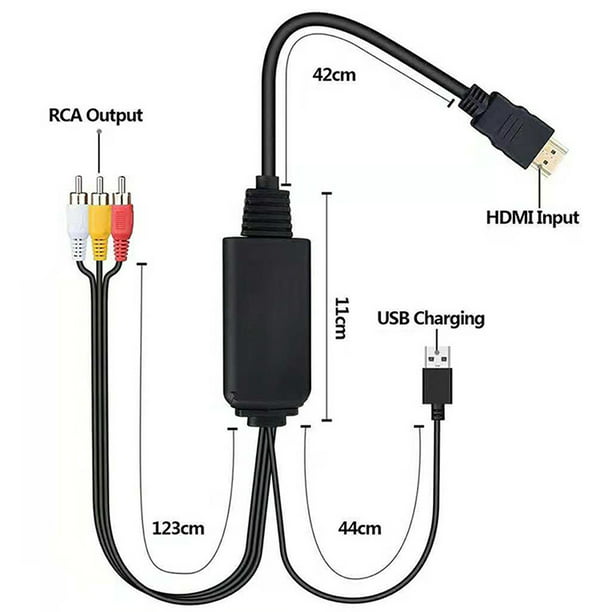 Convertidor HDMI a RCA con cable adaptador 1080p NTSC de Ormromra 2036001