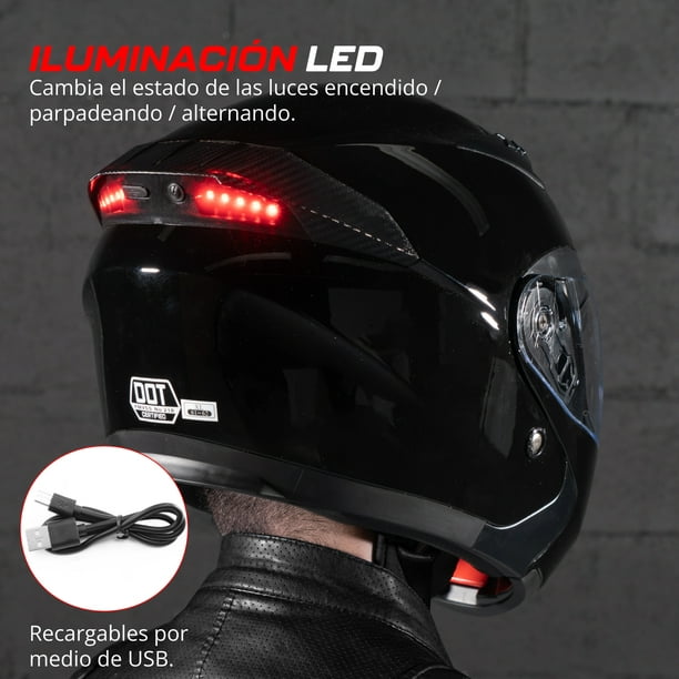 Youin Casco con LED frontal y trasera, Color Negro