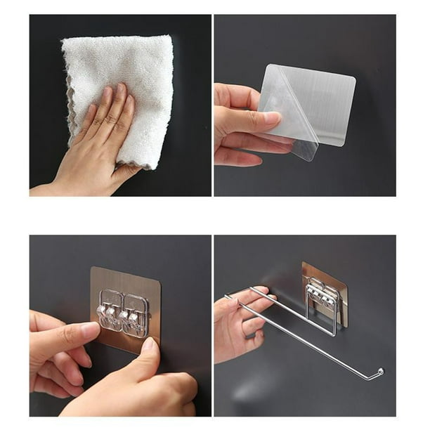 2 piezas de papel higiénico soporte de toal autoadhesivo a prueba de  herrumbre garaje debajo del gabinete Sunnimix Porta papel higiénico  cuadrado