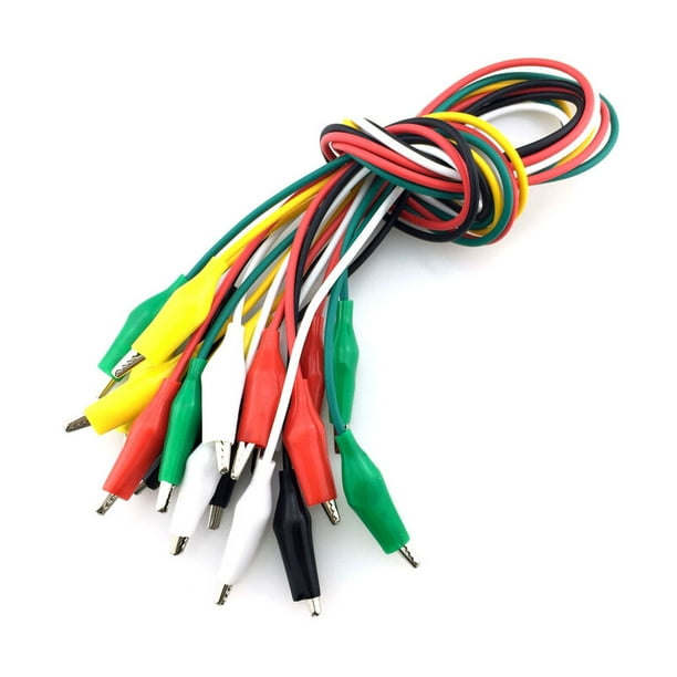 Cables con pinzas cocodrilos - 50cm (Pack de 10)