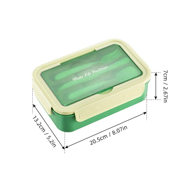Fiambrera desmontable 3 compartimentos Grado alimenticio PP5 Bento Box  Almacenamiento de alimentos c Meterk Verde