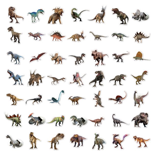 100 pegatinas de dinosaurios impermeables de dibujos animados para