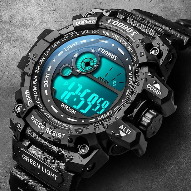 Reloj Deportivo Militar Impermeable para Hombre Reloj Digital LED de  Pulsera