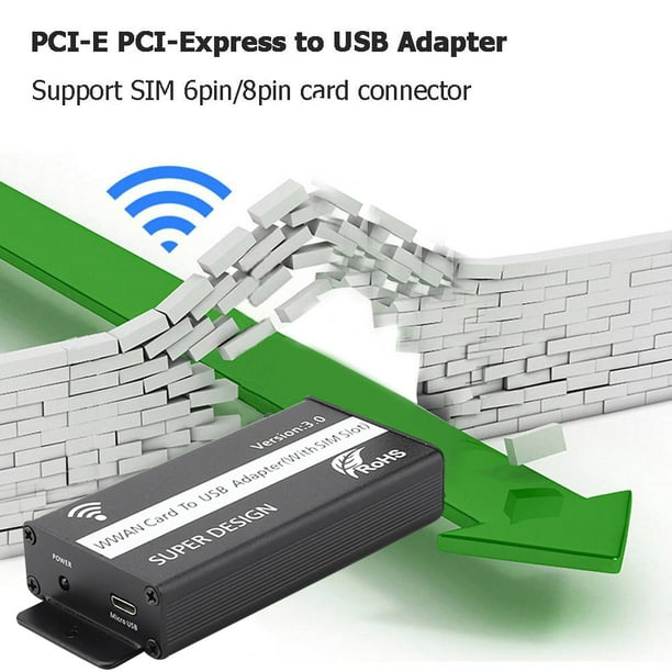 Mini adaptador USB Pcie SIM a USB adaptador con ranura para tarjeta SIM  para módulo WWAN/LTE