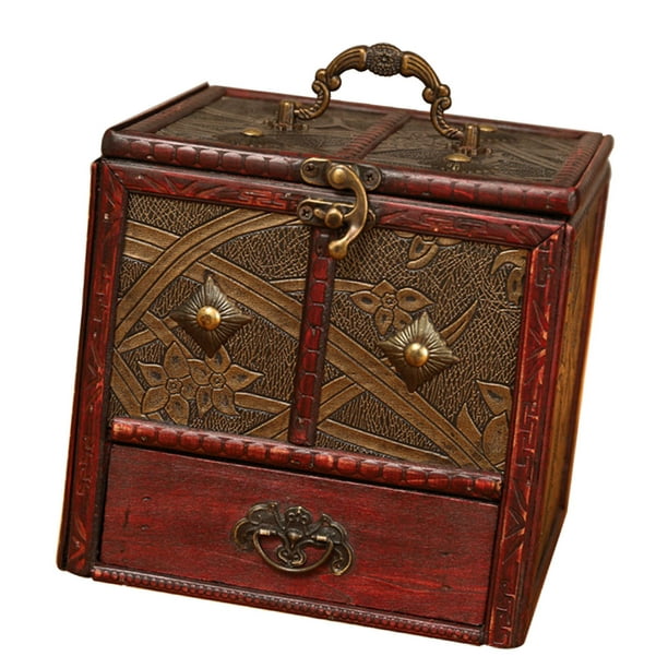 Maleta de madera, maleta antigua portátil, maleta vintage de madera,  decoración de maleta hecha a mano con cuidado
