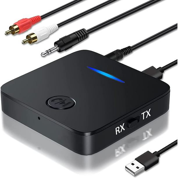 Transmisor Bluetooth 5.0, receptor Bluetooth, adaptador Bluetooth con  salida estéreo jack de 3,5 mm, adecuado para TV, PC, teléfono y cine en  casa ER