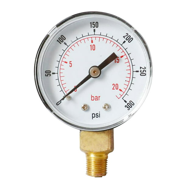 Medidor De Presión De Agua Manómetro 1/4 BSP Y504 0-300psi Montaje Trasero  Central Sunnimix Manómetro de presión de aire del compresor