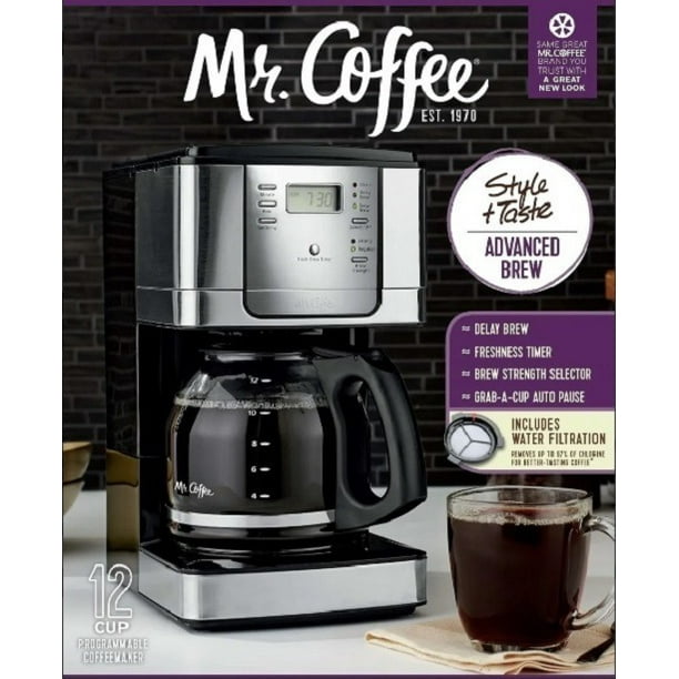 Cafetera Electrica Programable 12 Tazas Negro/Plateado Mr Coffe - Mivoot