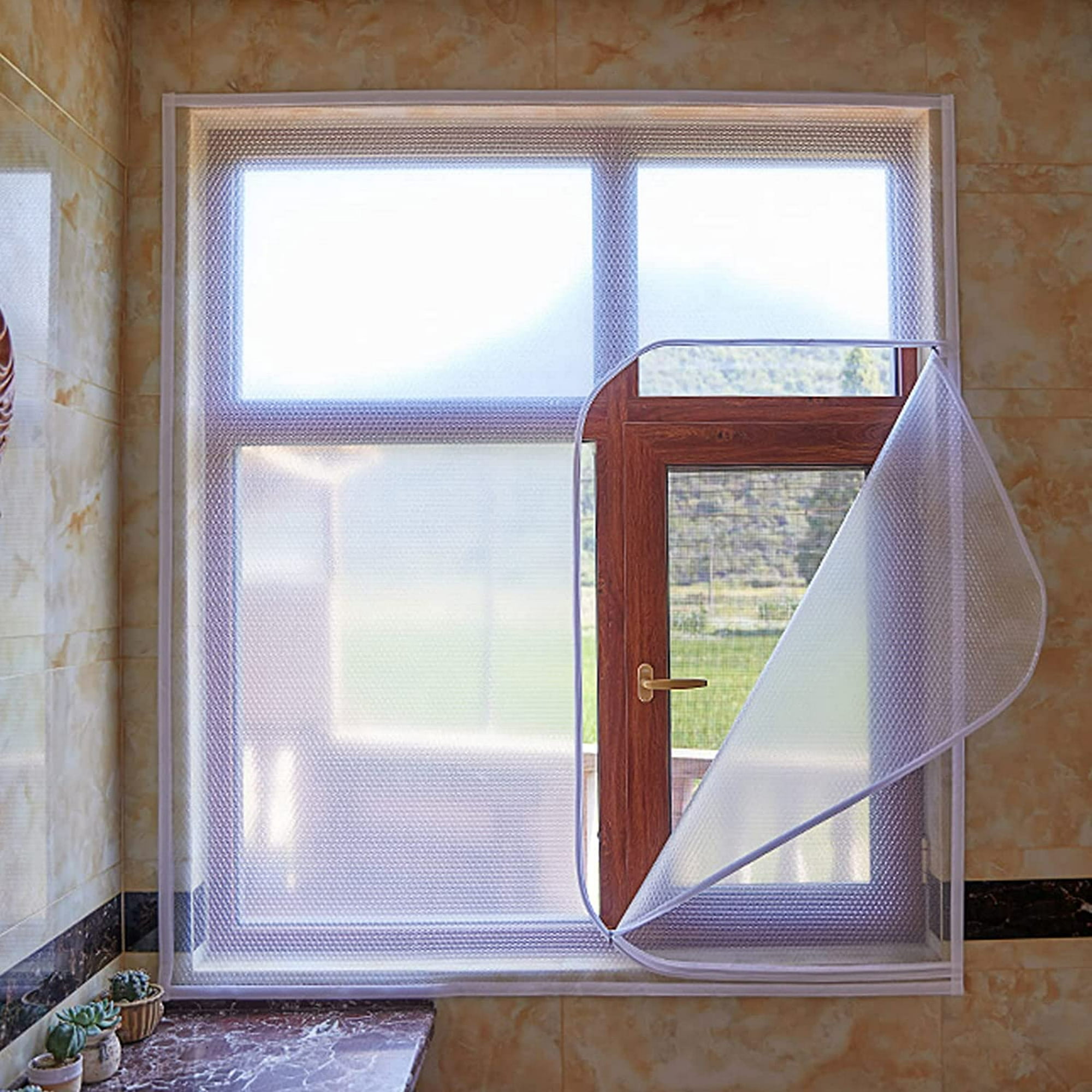 Cortina aislante, cortinas cálidas transparentes, pantalla de ventana,  protector de ventana autoadhesivo, lona de ventana, lámina aislante