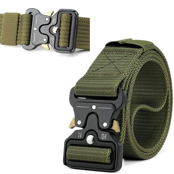Cinturón táctico, cinturón militar unisex con hebilla de metal de  liberación rápida, cinturón de nylon para exteriores, trabajo, militar,  ocio, caza Adepaton LKX-0825-2
