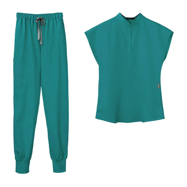 Conjunto de pantalones sueltos con camiseta de uniforme de enfermera para  mujer, cómodo con bolsillos Conjunto de uniformes médicos para cosmetología  , , SG Sunnimix uniforme de enfermera