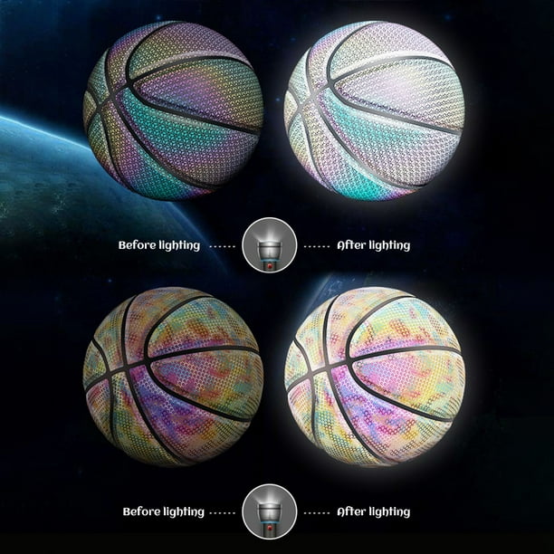 Balones de baloncesto - Holográfico reflectante brillante Baloncesto  resplandor en la oscuridad Baloncesto especial Regalos de baloncesto  interior-exterior