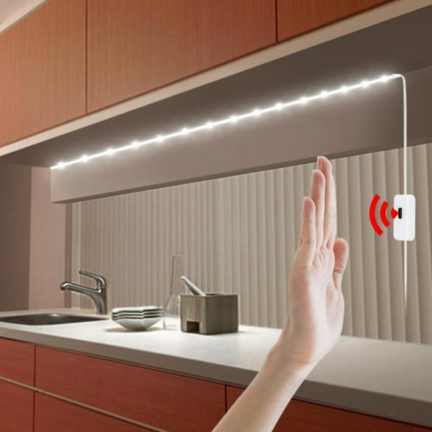 Luz LED para debajo del gabinete, enchufe de 12 pulgadas debajo de la luz  de la encimera de la cocina, lámpara de cocina enlazable, 6W 480Lm  regulable