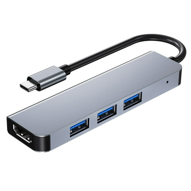 Tipo C HUB USB HDMI-Compatible con HDMI Adaptador de video Convertidor de  oficina Alquiler de aleación de aluminio 4-IN-1 Mobile Dry Disk Docking  Station sidaley EL005673-00B