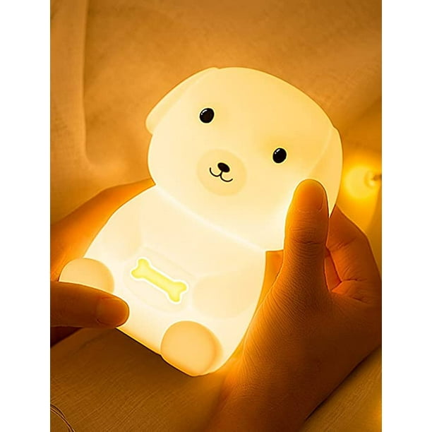  Lumipets Luz nocturna para niños, luz de silicona para  habitación de bebé y niños pequeños, luces portátiles recargables de  animales para niñas y niños, lámpara Kawaii (cachorro) : Bebés