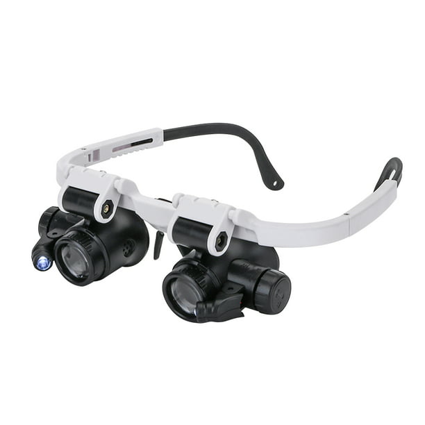 Lupa prismática profesional con luz LED, gafas de aumento con bombilla,  diadema, 8x, 15x, 23x