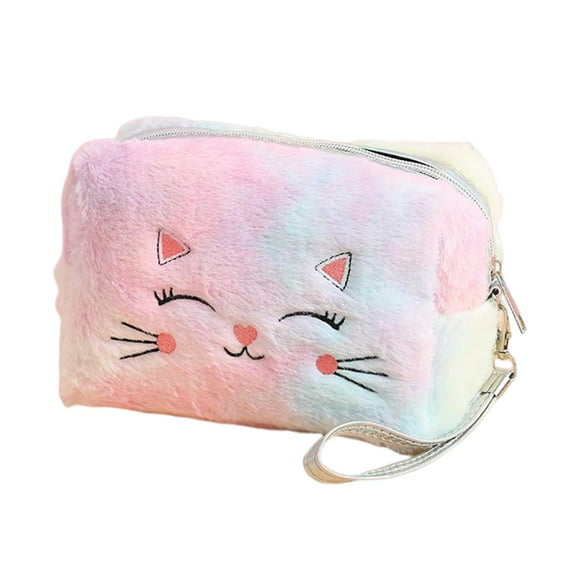 bolso cosmético lindo de la felpa del gato para de tarjeta de san valentín de las de las mujeres gr jinwen bolsa cosmética