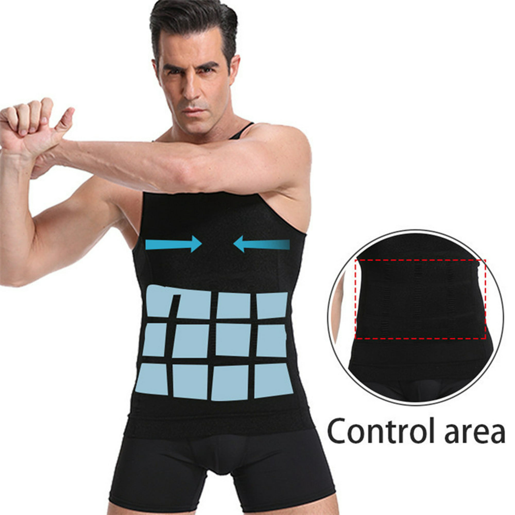 Camisetas reductoras para hombres, corsés de control de abdomen, prendas  moldeadoras de cuerpo, fajas de control de vientre para fitness y deportes