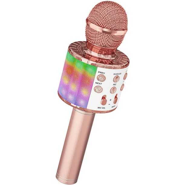 Micrófono inalámbrico con Bluetooth para karaoke, con pantalla LED,  micrófono portátil de mano y altavoz para eventos en Navidad, cumpleaños,  fiesta