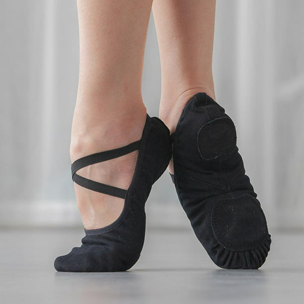 Zapatillas de ballet de lona ligeras para niñas, zapatillas de