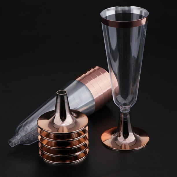 [384 unidades] Copas de champán de plástico duro de 5 oz – Copas de champán  desechables de plástico transparente como flautas – Copas de champán sin