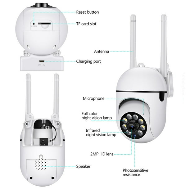 Camara De Seguridad WIFI Inalambrica 360° Para Casa Exterior HD 1080 Con  Audio