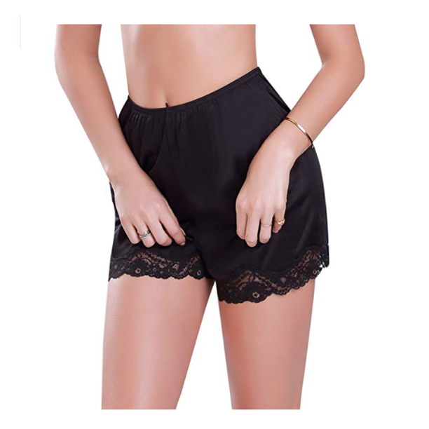 VISgogo, calzoncillos tipo bóxer de encaje para mujer, bragas antiestáticas  de seda con cintura elástica, bombachos, ropa interior VISgogo moda