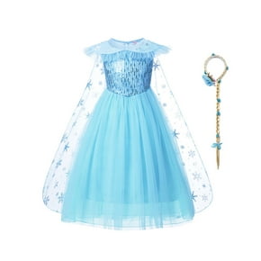 Anime Disney Frozen 2 Elsa disfraz niñas carnaval graduación Cosplay Snow Queen niños ropa Vestidos Bluey elegante Dresses5-6T Gao Jinjia LED