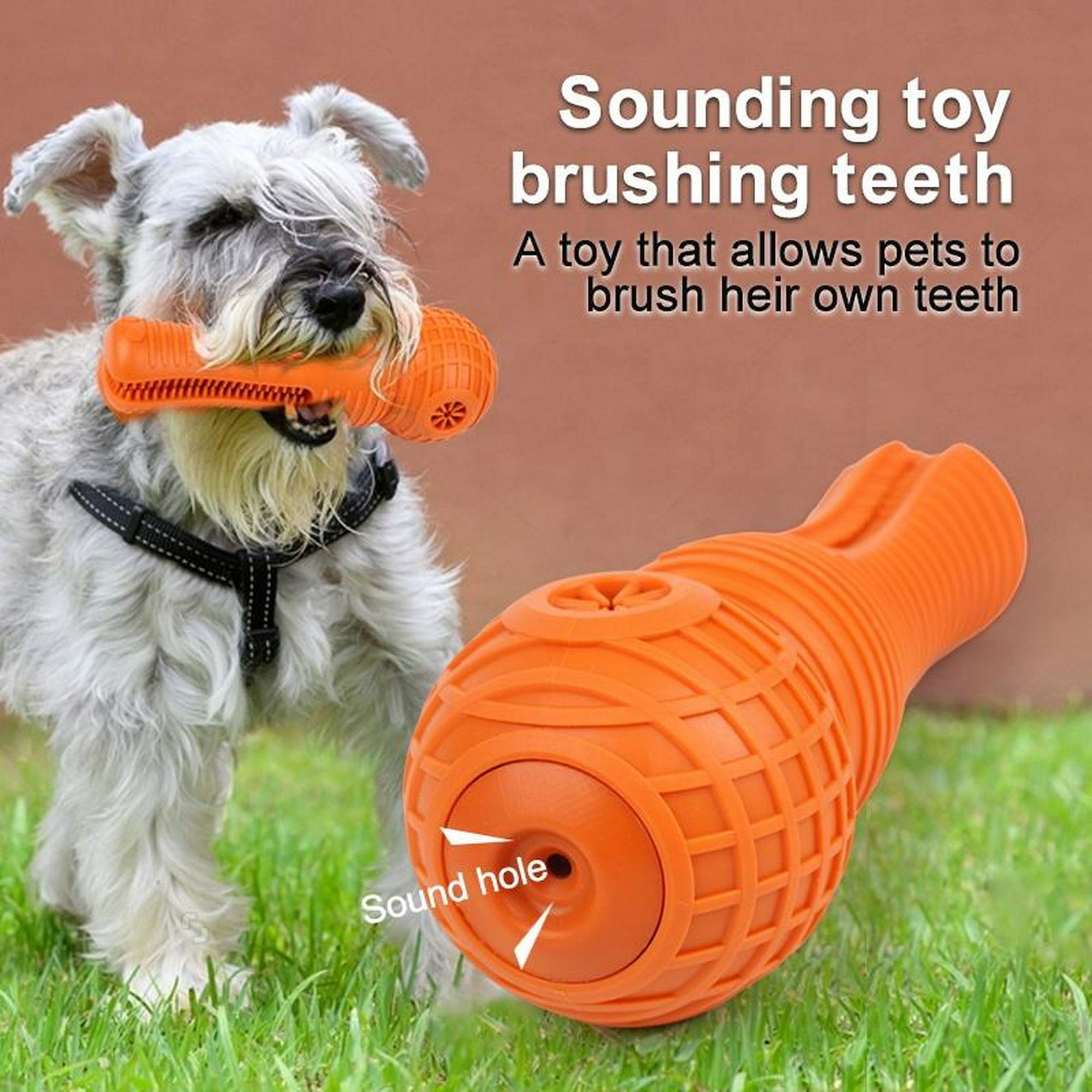 Juguete Mordedor Dental Hueso de Goma para Perros Medianos Naranja