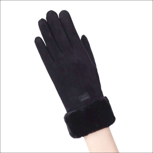  Brook + Bay Guantes de mujer para clima frío - Guantes de mujer  con dedos para pantalla táctil - Guantes de forro polar para mujer - Guantes  de texto, Negro - 