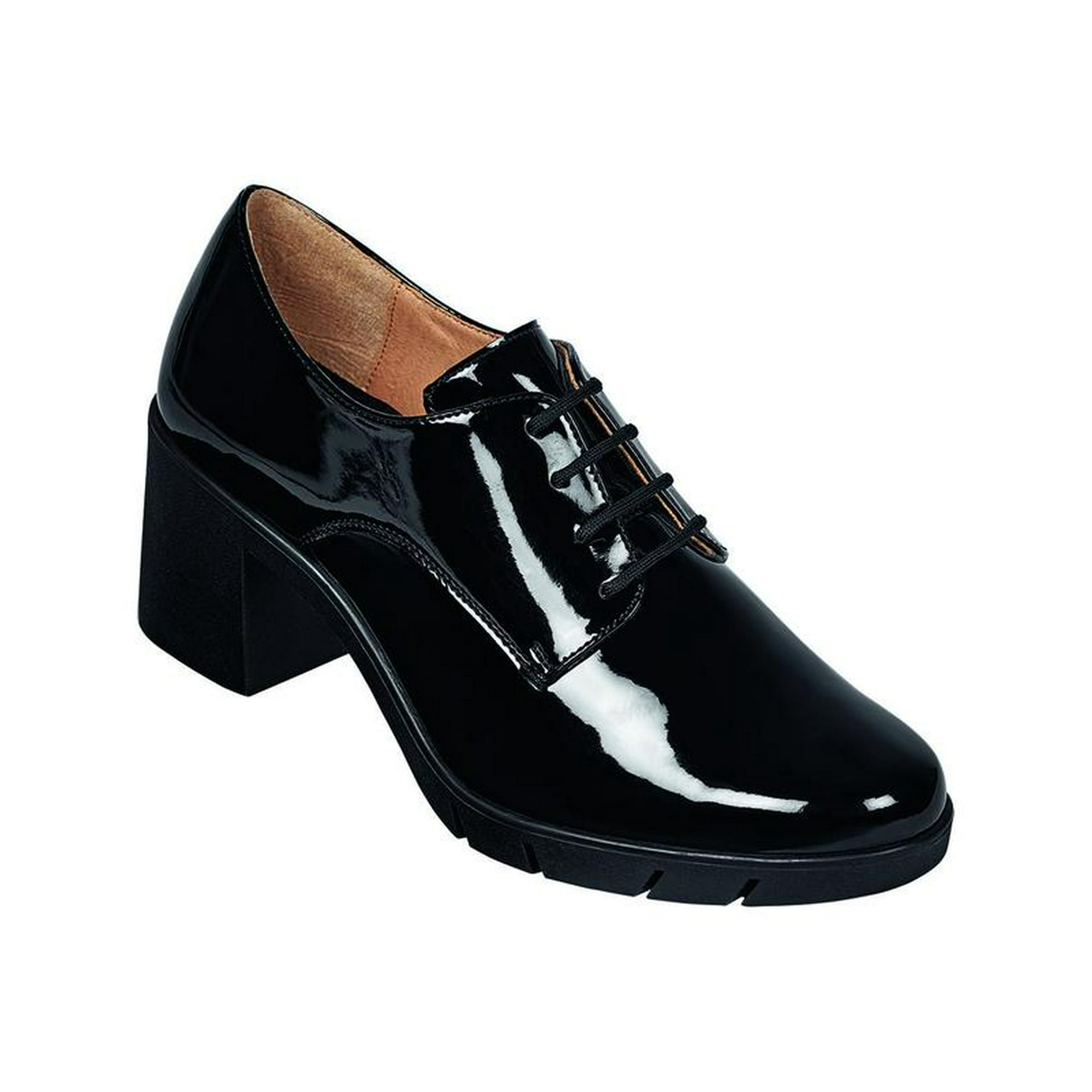 Zapatos De Charol Para Mujer Negros Con Plataforma Casual Formal Cómodos  088D5P negro 25 Incógnita 088D5P