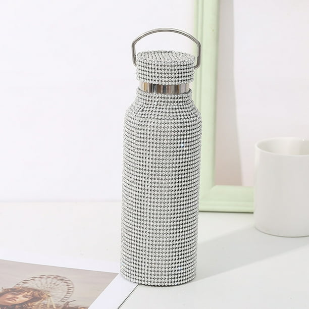  Botella de agua con diamantes, termo de acero inoxidable con  purpurina, termo con diamantes de imitación falsos, taza térmica recargable  para el hogar, viajes, oficina, escuela, gimnasio al aire libre, el