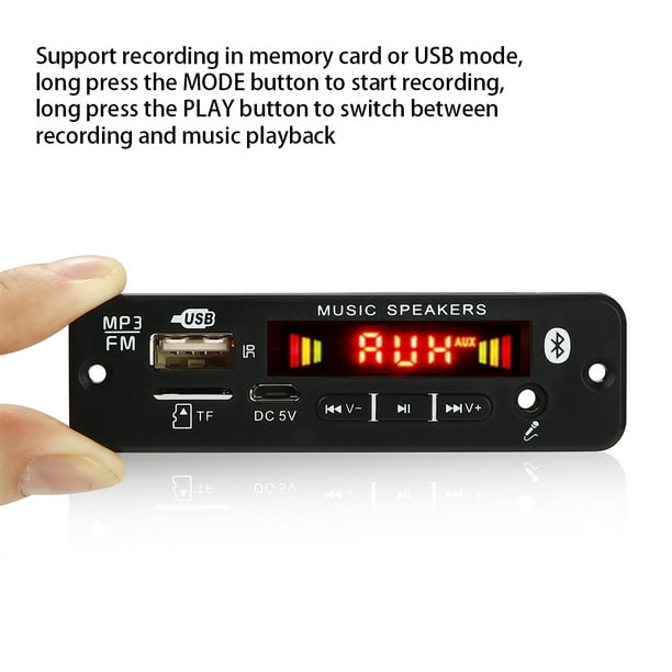 Modulo reproductor MP3 Bluetooth Radio FM USB + Tarjeta Micro SD Mando  distancia