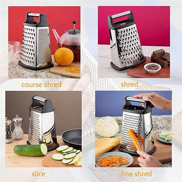 Rallador de Cocina Molinillo de Verduras Multifunción de 4 Lados, Rallador  Manual de Acero Inoxidable, Utilizado para Rallar Zanahorias, Queso, Limón,  Verduras, Cocina (9 Pulgadas) : : Hogar y Cocina