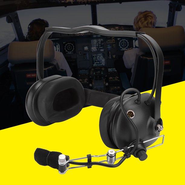 Auriculares para piloto de aviaci n con micr fono auriculares inal mbricos para aviones con comunicaci n por radio con cancelaci n de ruido bot n de