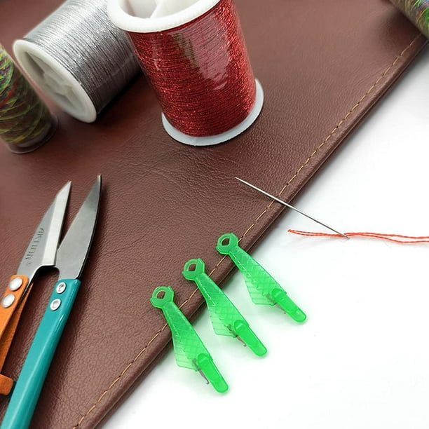  10 unidades de enhebrador de agujas creativas, se adapta a  todos los tamaños de aguja, herramienta automática de bucle de alambre para  bricolaje para coser a mano o máquina y manualidades