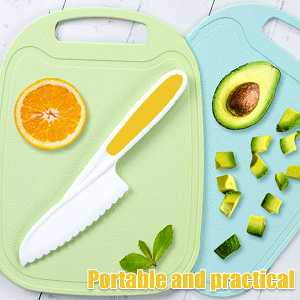 Muyoka 6 cuchillos de cocina de madera para niños, cuchillos para niños,  cortadores de patatas de plástico, cuchillos de cocina con bordes dentados, cuchillo  para niños pequeños, cuchillo de plástico Muyoka Hogar