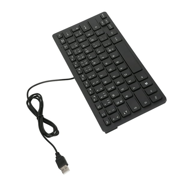 Teclado con cable de 78 teclas, Mini interfaz USB portátil para ordenador  de escritorio, ultrafino para