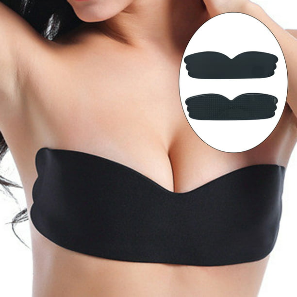 Sujetador invisible sin tirantes, brasier adhesivo para mujer, brasier sin  espalda, adhesivo para mujer, parte superior sexy (negro, XL)