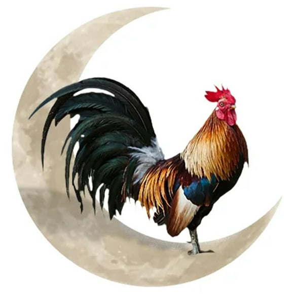 muyoka rooster moon wall sign rooster wall hanging sign unique rooster moon wall sign colgante duradero para exterior interior hogar boda decoración de pared muyoka hogar