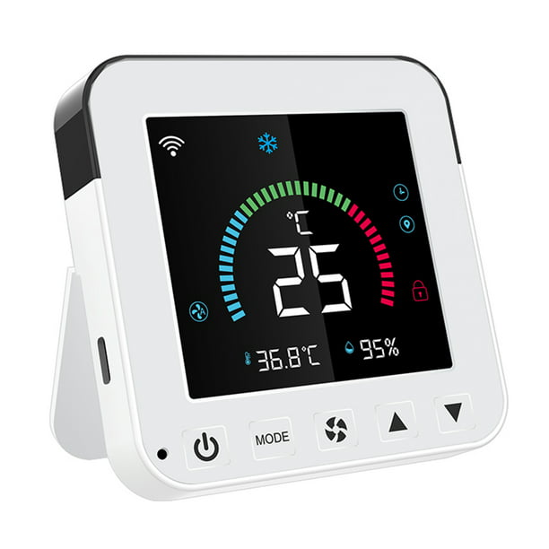 Termostato Tuya WiFi Smart LCD Color Screen Touch -10 ℃-60 ℃ Control remoto  de temperatura y humedad Eccomum Termostato