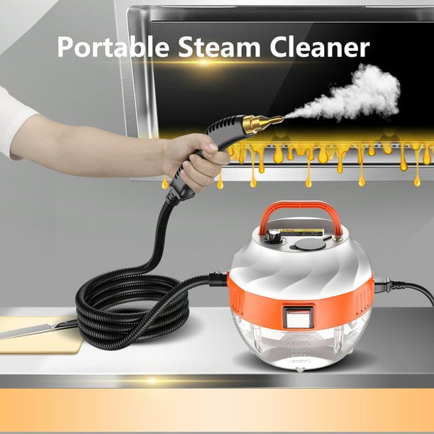 Autolavadora Limpiador de vapor de mano portátil de 2500 W, máquina de  limpieza a vapor presurizada de alta temperatura con cabezales de cepillo  para