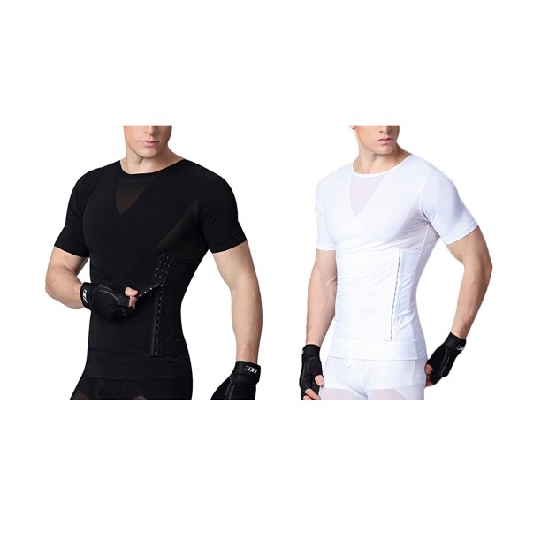 Camiseta de compresión para hombre, entrenador de cintura ajustable, corsé,  cinturón delgado, moldeador de vientre Inevent FS11386-06