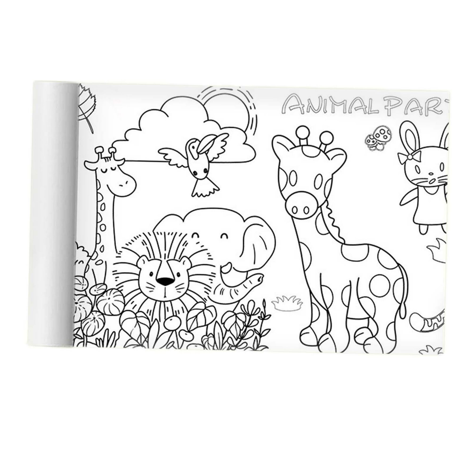 Dibujo para Rollo de papel Pintura Dibujo Color Pintura Color Papel de  relleno animales temáticos Zulema rollo de colorear para niños