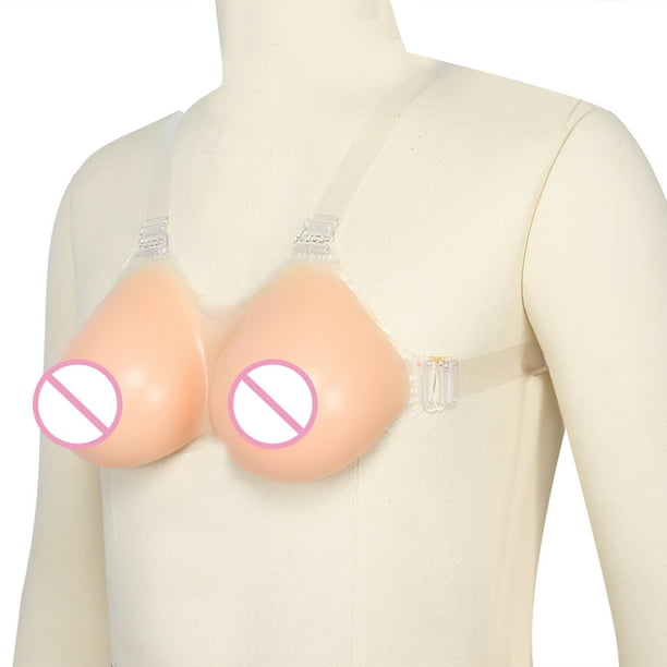 Forma de pecho de silicona, correa de hombro transparente, tipo pasta,  pechos falsos artificiales para mastectomía, travesti, 1600g