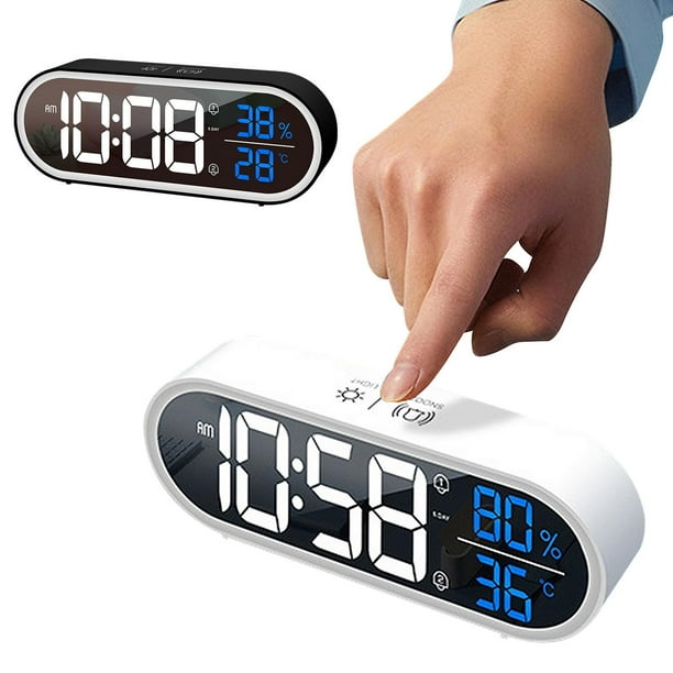 Radio despertador LED activada por voz, reloj Digital con