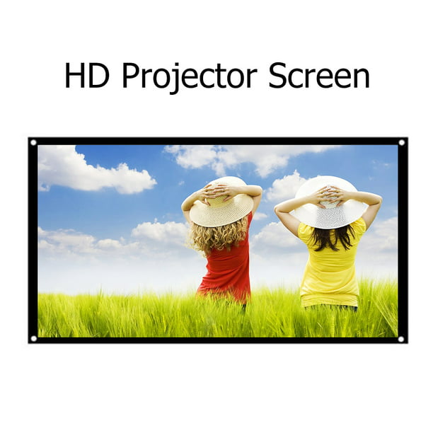 Pantalla de proyector de 120 pulgadas, pantalla de proyección 16:9,  pantalla de cine plegable HD 4K antiarrugas para cine en casa interior y  exterior