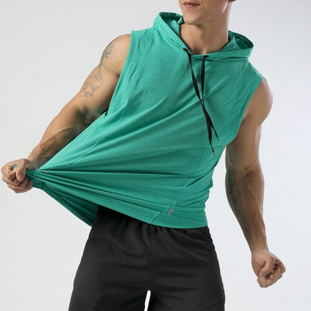 Hansber Sudadera sin mangas con capucha para hombre con cremallera y  bolsillos, para gimnasio, fisicoculturismo, músculo
