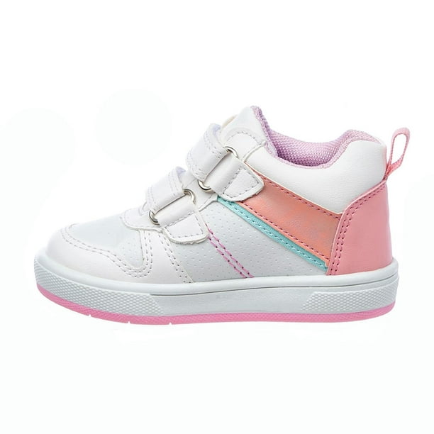 Tenis Para Niña Con Doble Velcro Color Rosa De Piel